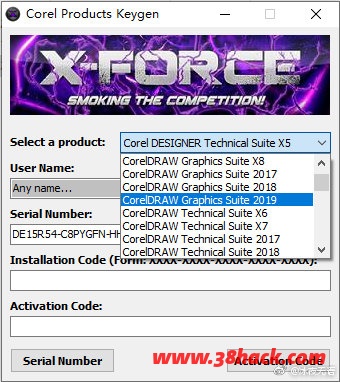 Corel产品X-FORCE (2019.03.15)支持CorelDRAW Graphics Suite 2019