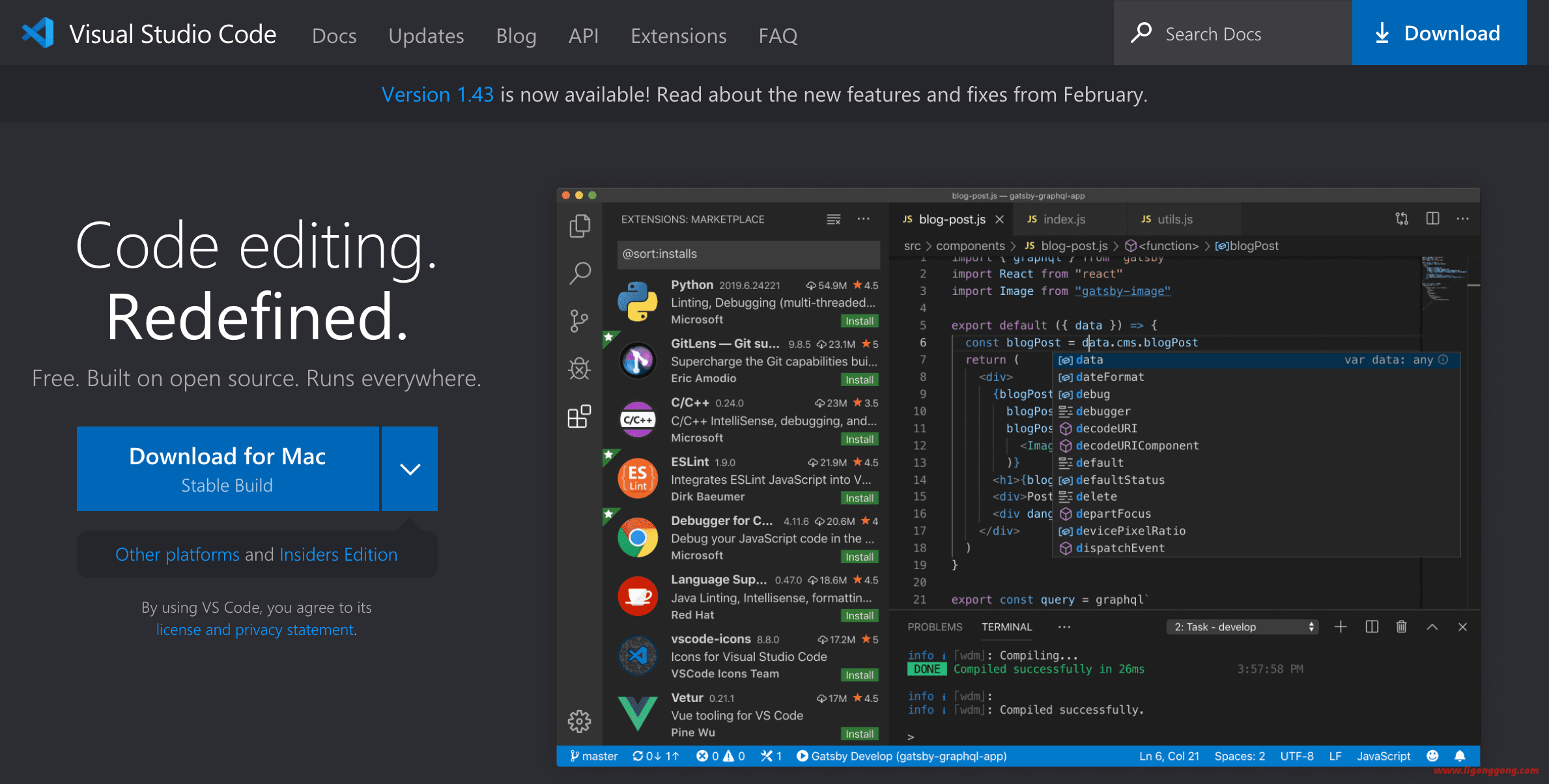 开源跨平台的代码编辑软件Visual Studio Code v1.86.0