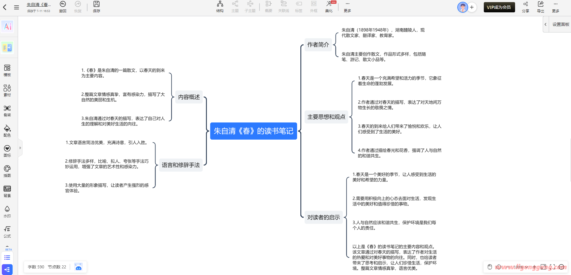 最适合懒人的思维导图神器，一句话就能生成完整导图？