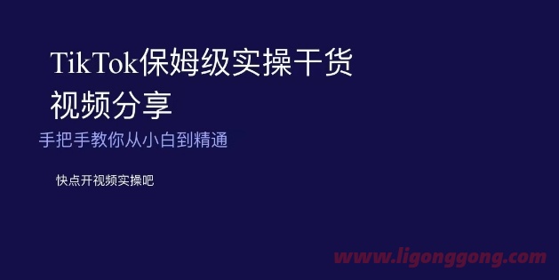 TikTok保姆级实操干货视频分享,手把手教你从小白到精通-软件库