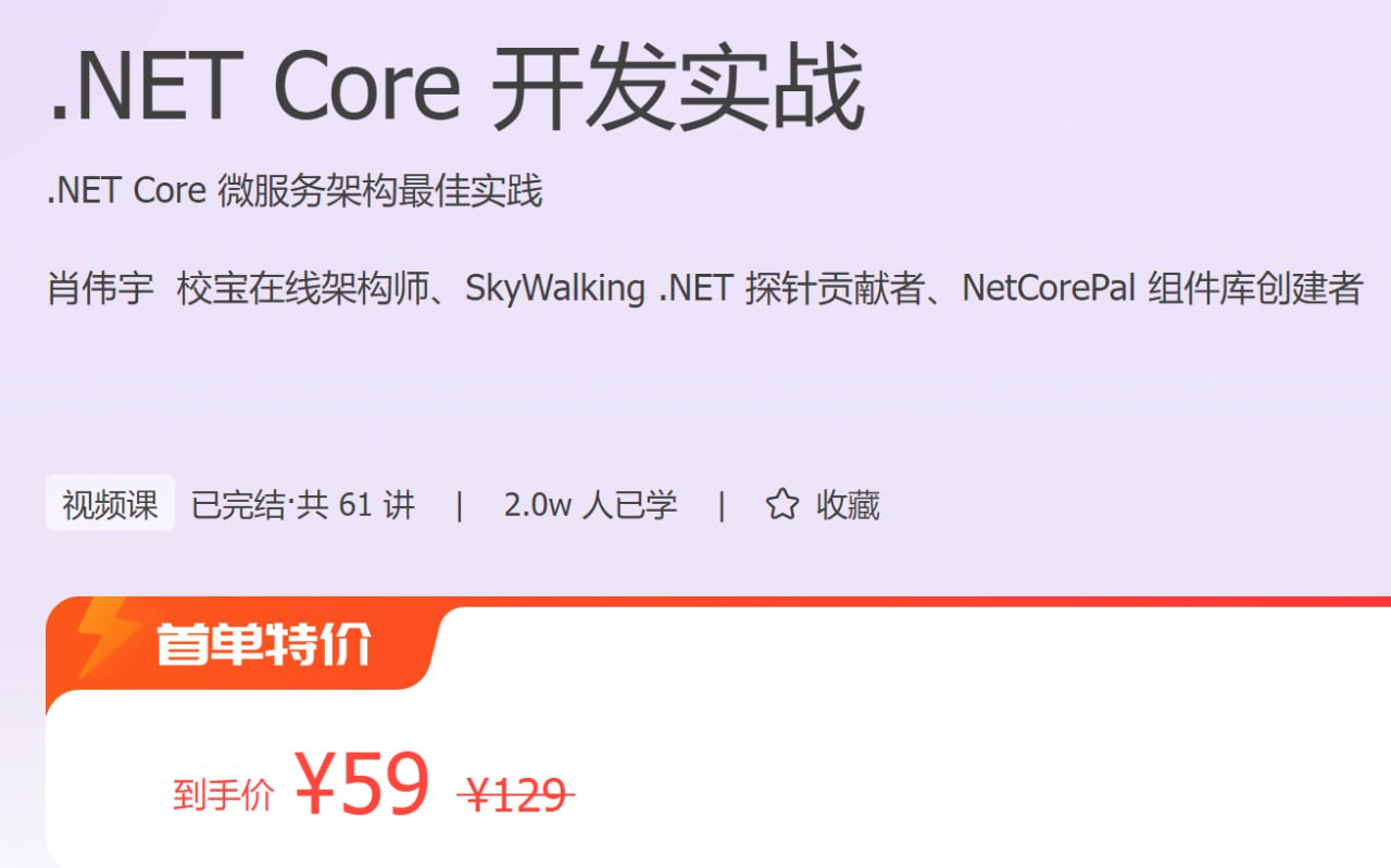 极客时间 – NET Core 开发实战-软件库